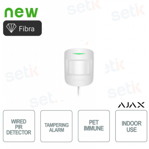 Ajax Superior MotionProtect Fibra Bianco – Sensore di Movimento PIR Cablato con Tecnologia Fibra