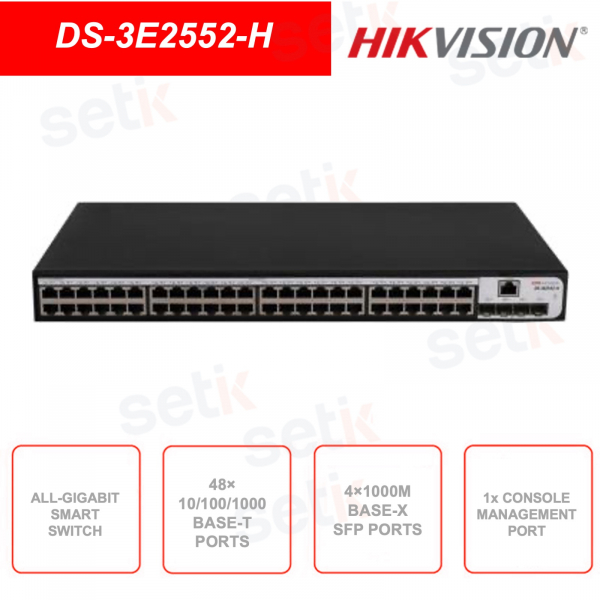 Netzwerk-Switch – 48 Base-T 10/100/1000-Ports + 4 Base-X SFP 1000-Ports – 1 Konsolen-Port
