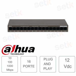 Commutateur Gigabit DAHUA 16 ports non géré