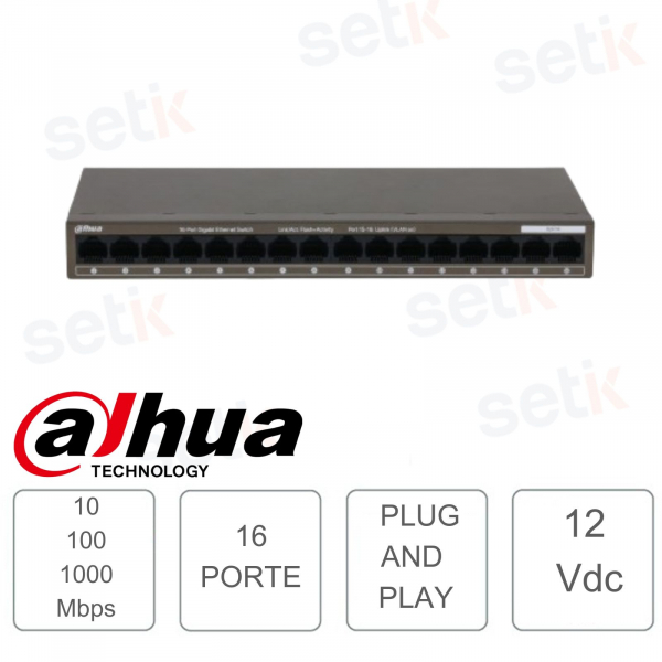 Commutateur Gigabit DAHUA 16 ports non géré