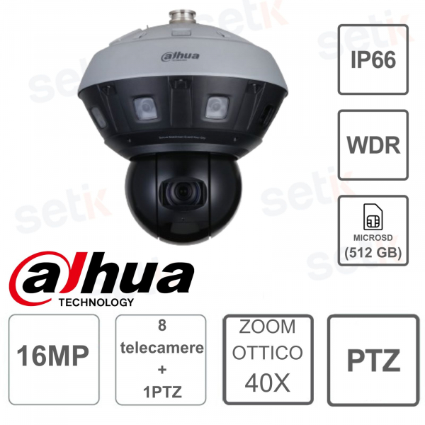 Caméra PTZ panoramique 360° multi-capteurs Dahua-16 MP