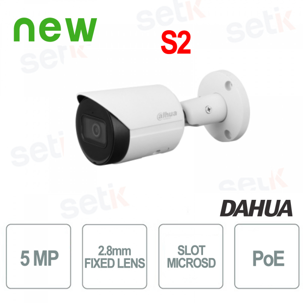 Telecamera IP da esterno ONVIF® PoE 5MP 2.8mm DAHUA S2