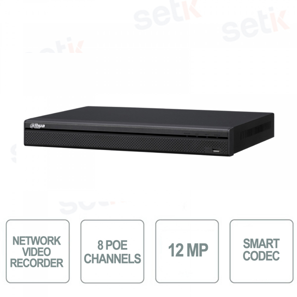 NVR4208-8P-4KS3 - DAHUA - NVR Network Video Recorder - 8 canali - Fino a 12MP - POE - H.265+