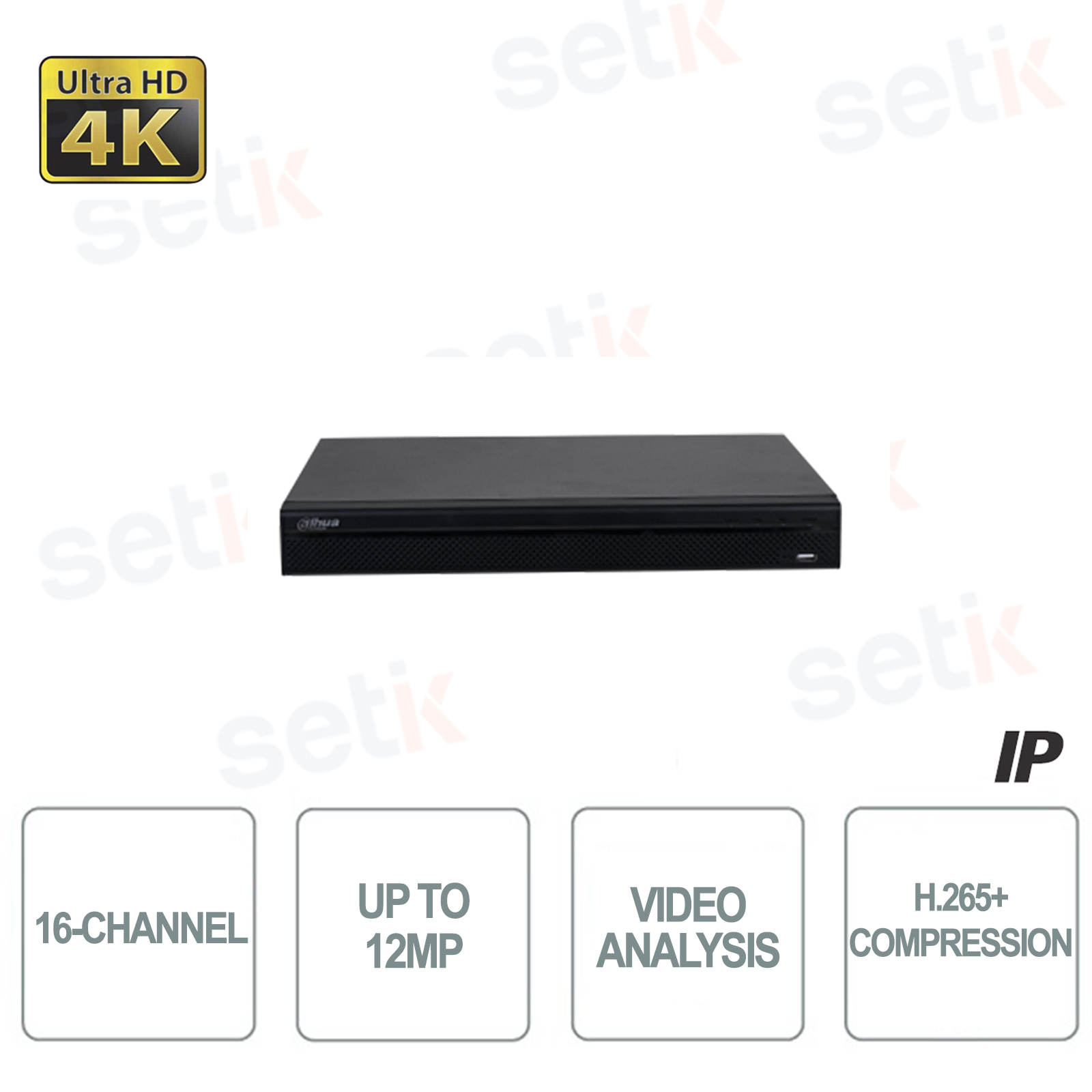 NVR4216-4KS3 - NVR 16 Canali Dahua IP 12MP 2HDD IVS - Setik.biz