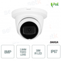 Cámara Mini Domo 8MP 2.8 mm WDR IP ONVIF® PoE