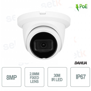 Cámara Mini Domo 8MP 2.8 mm WDR IP ONVIF® PoE