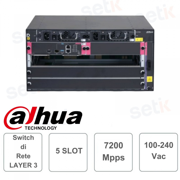 Switch de red administrable DAHUA Capa 3 - administrado L3, 5 ranuras 3 tarjetas