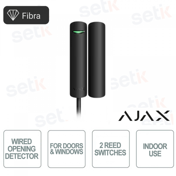 DoorProtect Fiber Detector de apertura cableado con dos relés de láminas Negro