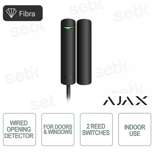 Ajax Superior DoorProtect Fiber Black – Professional Wired Opening Sensor for Doors and Windows