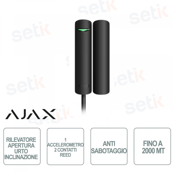 AJAX-Detector de movimiento, impacto e inclinación para interior Negro