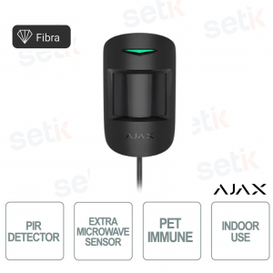 Ajax Superior MotionProtect Plus Fibre Noir – Détecteur de mouvement PIR filaire et micro-ondes