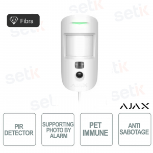 Ajax Superior MotionCam Fiber White – Wired PIR Motion Detector with Camera for Professional Alarm Verification