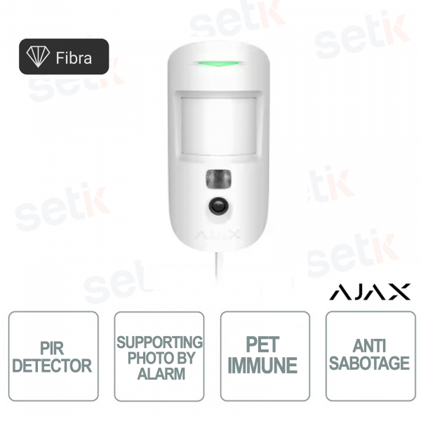 Ajax Superior MotionCam Fiber White – Wired PIR Motion Detector with Camera for Professional Alarm Verification