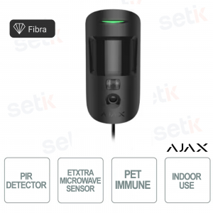 Ajax Superior MotionCam (PhOD) Fiber Black – Wired PIR Sensor with Photo On Demand and Advanced Verification