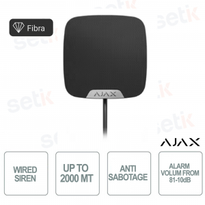 Superior HomeSiren Fibra - Wired Indoor Siren - Black Fiber - AJAX