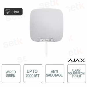 Superior HomeSiren Fibra - Wired Indoor Siren - White Fiber - AJAX
