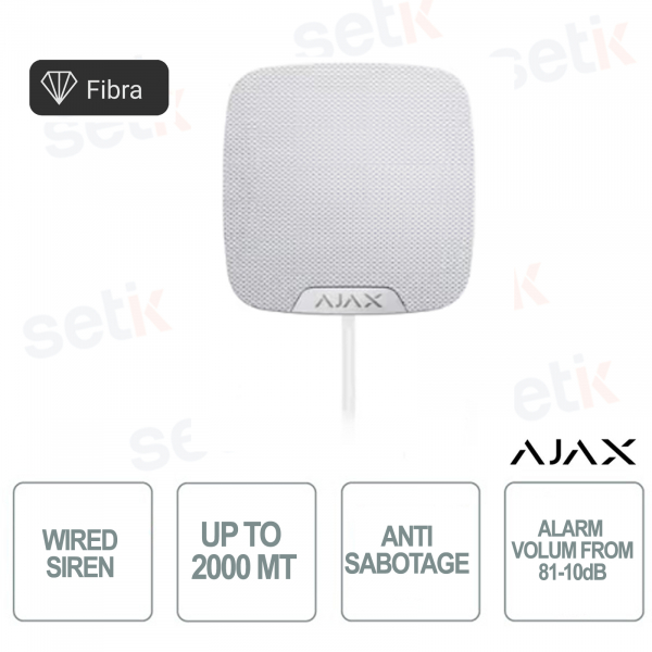 Superior HomeSiren Fibra - Wired Indoor Siren - White Fiber - AJAX