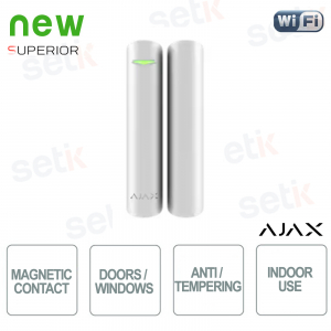 Ajax Superior DoorProtect S Contact magnétique sans fil pour porte/fenêtre 868 MHz Bijoutier avec deux relais Reed Blanc