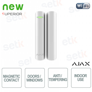 Ajax Superior DoorProtect S Wireless Magnetic Door/Window Contact 868MHz Jeweler with two reed relays White
