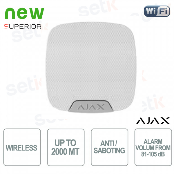 Ajax Superior Home Siren Jeweler - Wireless siren with White LED reader - Ajax