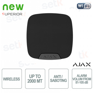 Superior Home Siren Jeweller - wireless con lettore LED Nero - Ajax