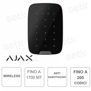 Superior Keypad Plus Jeweller - Tastiera wireless che supporta carte e portachiavi - Colore Nero - AJAX