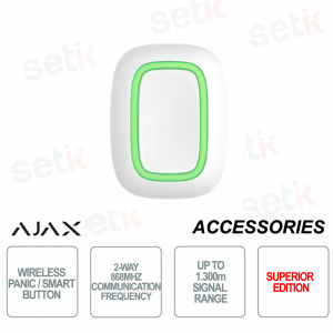 Ajax Superior Button Jeweller Panic Button / Smart - Wireless 868Mhz - White Color - Ajax