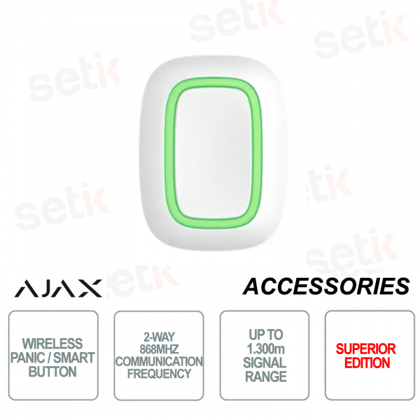 Superior Button Jeweller Pulsante antipanico / Smart - Wireless 868Mhz - Colore Bianco - Ajax