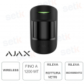 Ajax Superior CombiProtect Jeweller Nero – Sensore Wireless PIR + Rottura Vetri con Pet Immunity e Portata 1.200 m