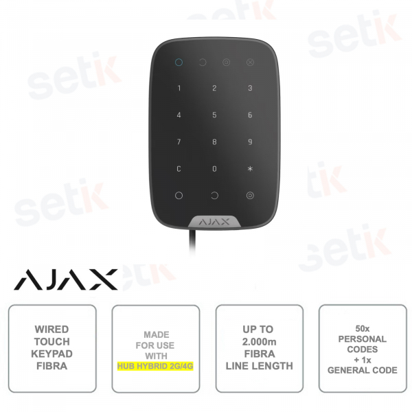 Superior Keypad Fiber - Wired Touch Keyboard - Black Color