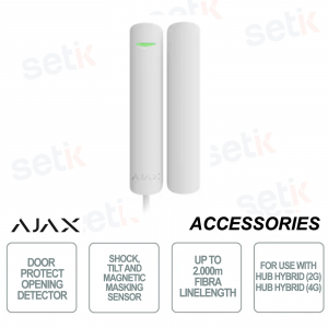 Capteur d'ouverture Ajax Superior DoorProtect G3 Fibre Blanc – Grade 3 avec protection contre les chocs et anti-masquage