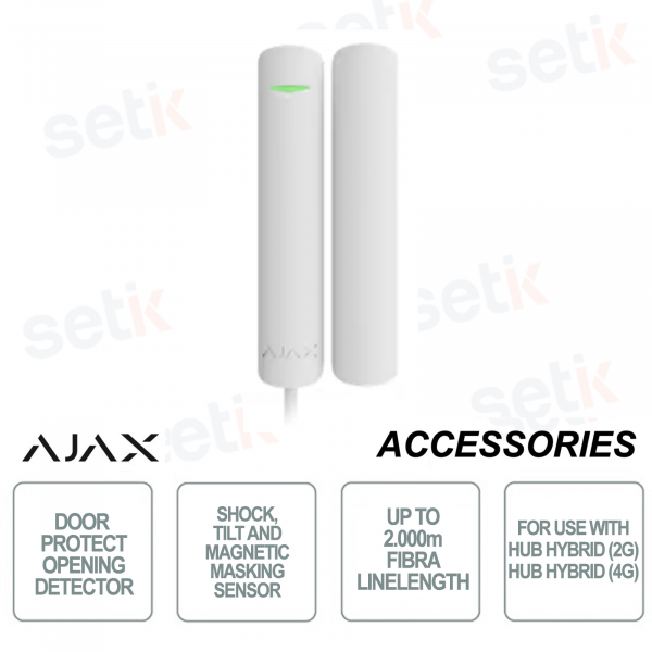 Ajax Superior DoorProtect G3 Fibra Bianco – Sensore Apertura Grado 3 con Urto e Antimascheramento