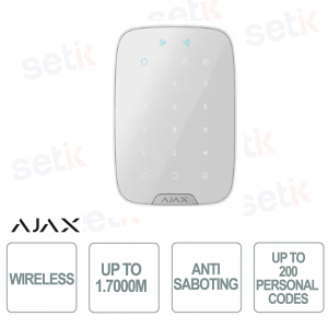 Ajax Superior Keypad Plus Jeweller - Tastiera wireless che supporta carte e portachiavi - Colore Bianco