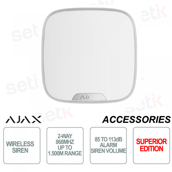 StreetSiren S - Sirena wireless con supporto per cover brandizzata - Versione Superior - Colore Bianco