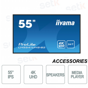 iiyama 55 inch 4k UHD IPS Monitor - Media Player - LAN