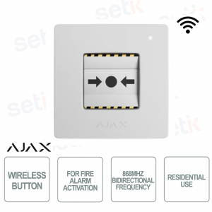 Fire alarm button - White color - For residential use - Wireless 868Mhz