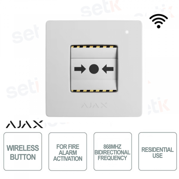 Fire alarm button - White color - For residential use - Wireless 868Mhz