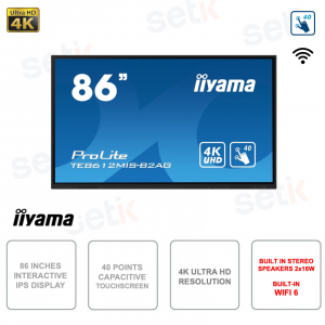 86 Inch IPS Interactive Touchscreen Monitor - 4K Ultra HD - WIFI - iiWare