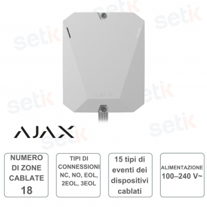 Ajax Multi Transmitter - Module to integrate detectors and wired devices - White