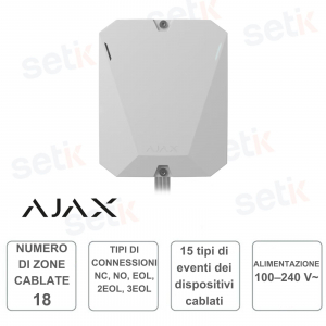 Ajax Superior MultiTransmitter Fiber - Module for integrating wired detectors and devices - White - Ajax