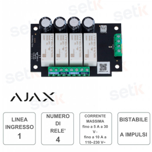 AJAX-Modulo Rele a quattro canali con controllo da remoto