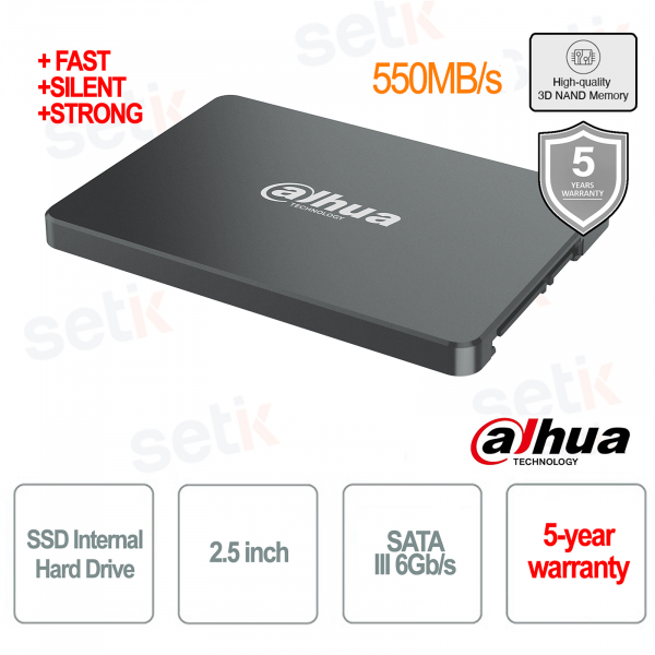 Hard Disk SSD interno 2TB SATA 2.5 Solido per Videosorveglianza NVR DVR 550MB/s