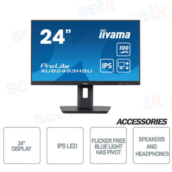 Monitor LED IIYAMA ProLite 24'' IPS - Altavoces - HAS-PIVOT
