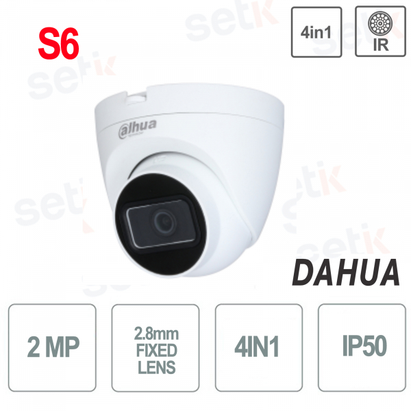 Caméra DÔME 4en1 2MP 2.8mm ir30 ip50 Microphone - S6