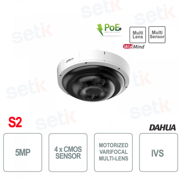 Wizmind Dahua 4x5MP Panorama-Dome-Kamera mit mehreren Objektiven – S2
