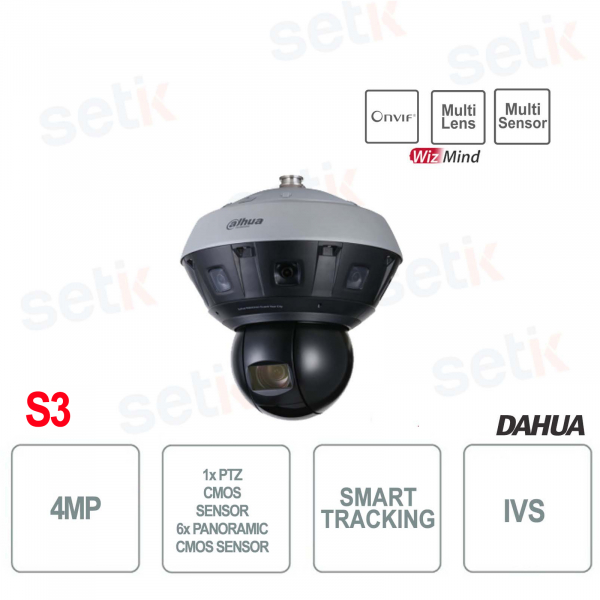 Telecamera multi-sensore panoramica + ptz Dahua - 4MP - S3