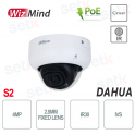 Caméra dôme Dahua WizMind PoE Onvif couleur 4MP objectif 2,8 mm IR30 IP67 IK10 alarme audio - S2