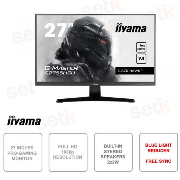 27 Inch Monitor - 1080p Full HD - 1ms - VA Panel - Speakers - Ideal for gaming