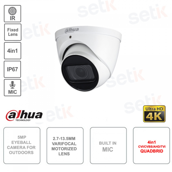 Outdoor 4K Eyeball camera - 2.7-13.5mm varifocal - 4in1 - Microphone - S2