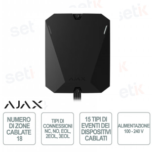 Superior MultiTransmitter Fibra - Modulo per integrare rilevatori e dispositivi cablati - Nero - Ajax